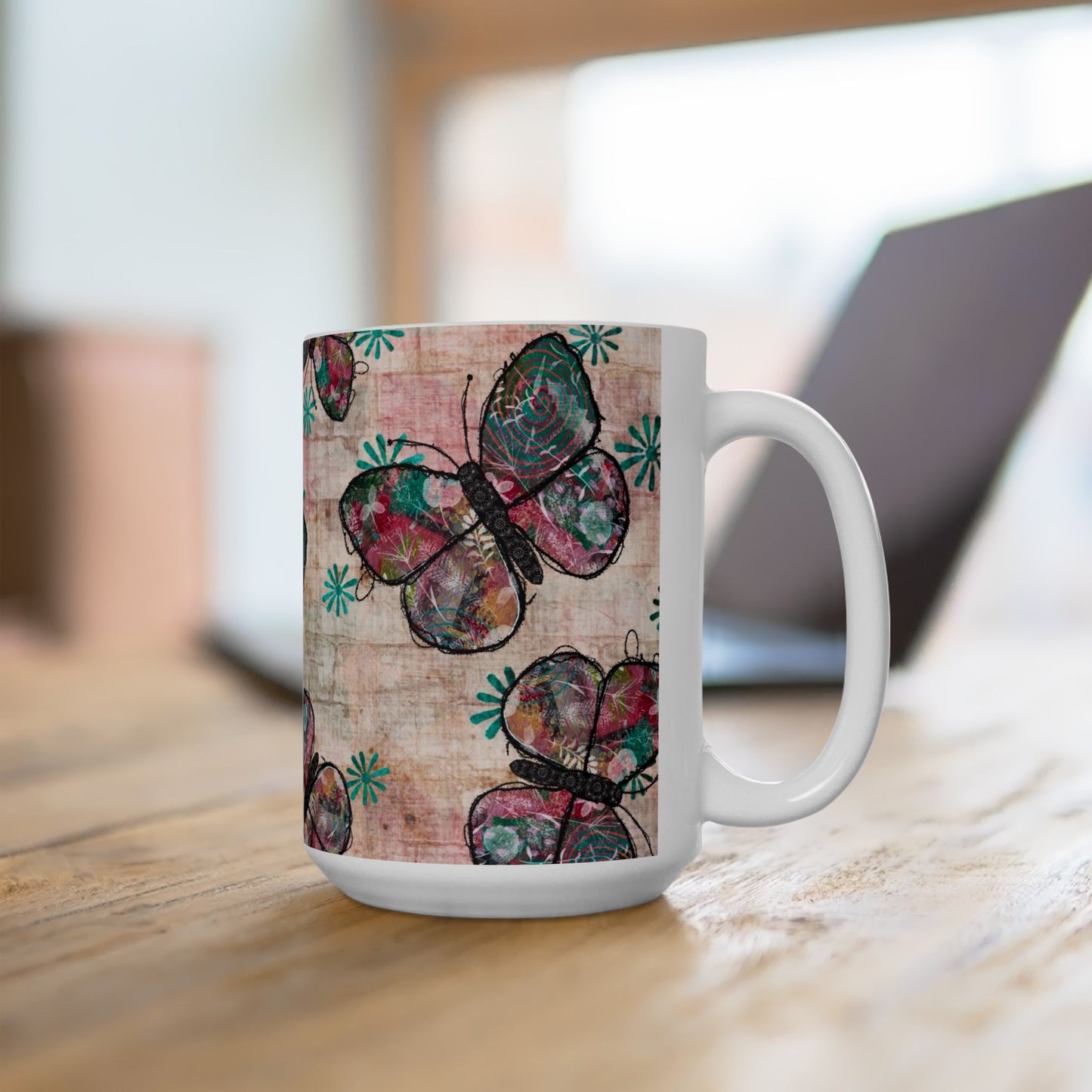 Urban Butterfly Ceramic Mug, 15oz