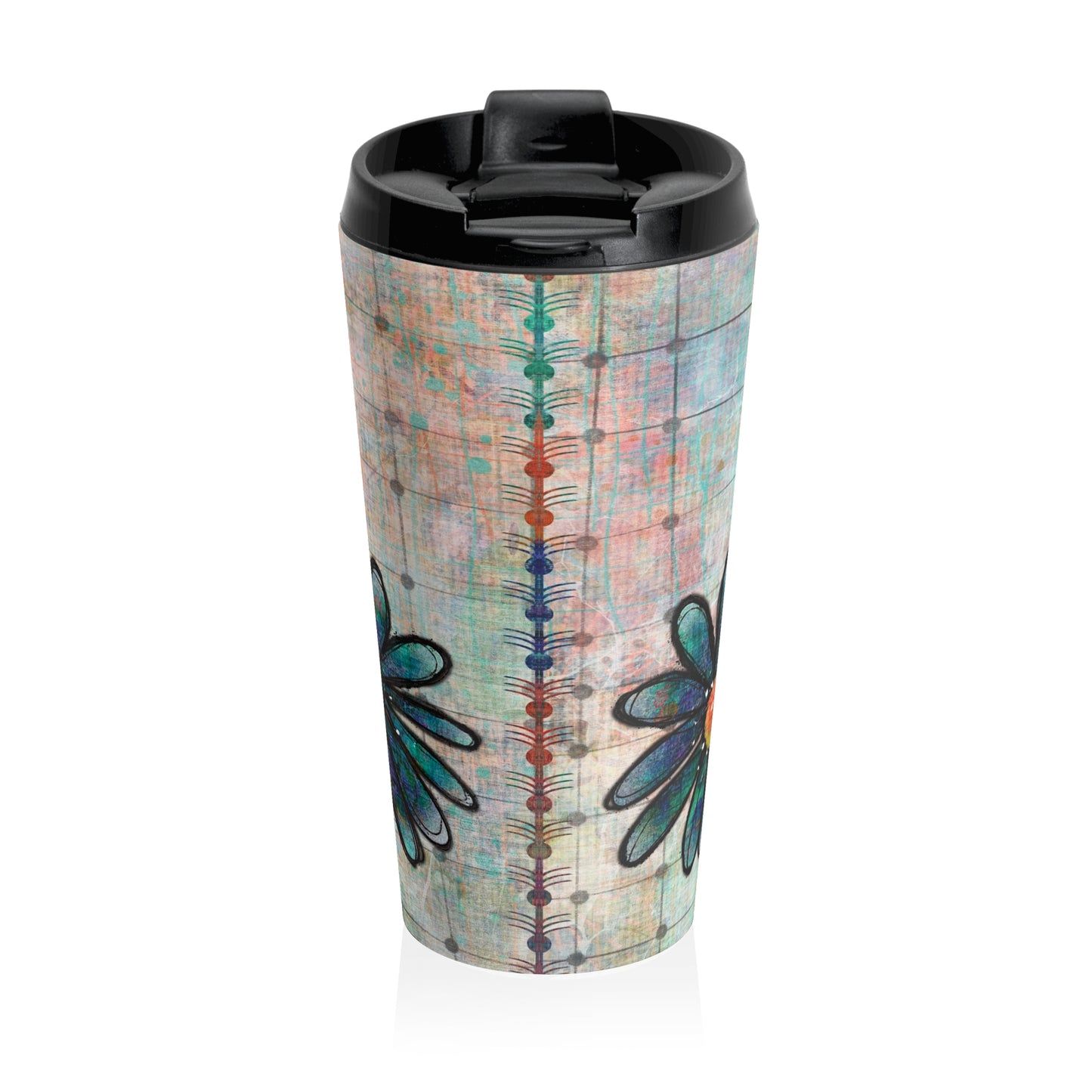 Grungy Flowers Stainless Steel Travel Mug