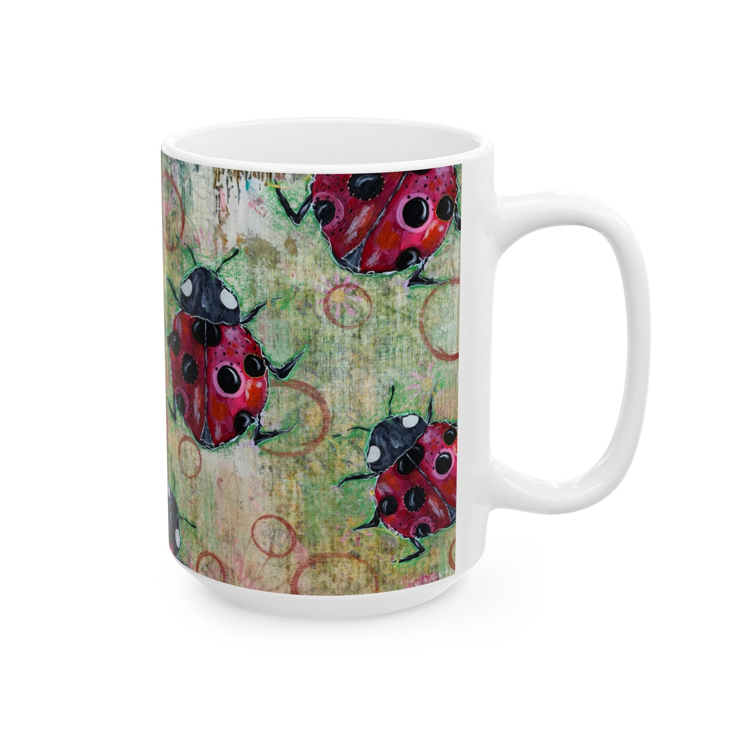 Ladybug Ceramic Mug, 15oz