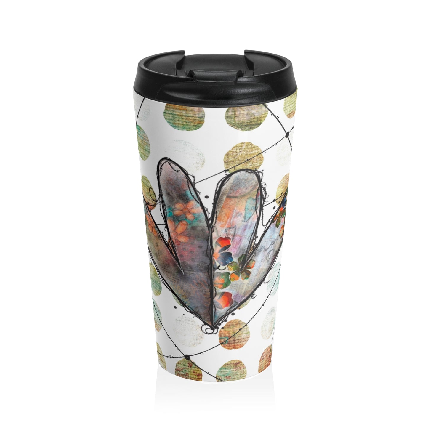 Joined Hearts Stainless Steel Travel Mug