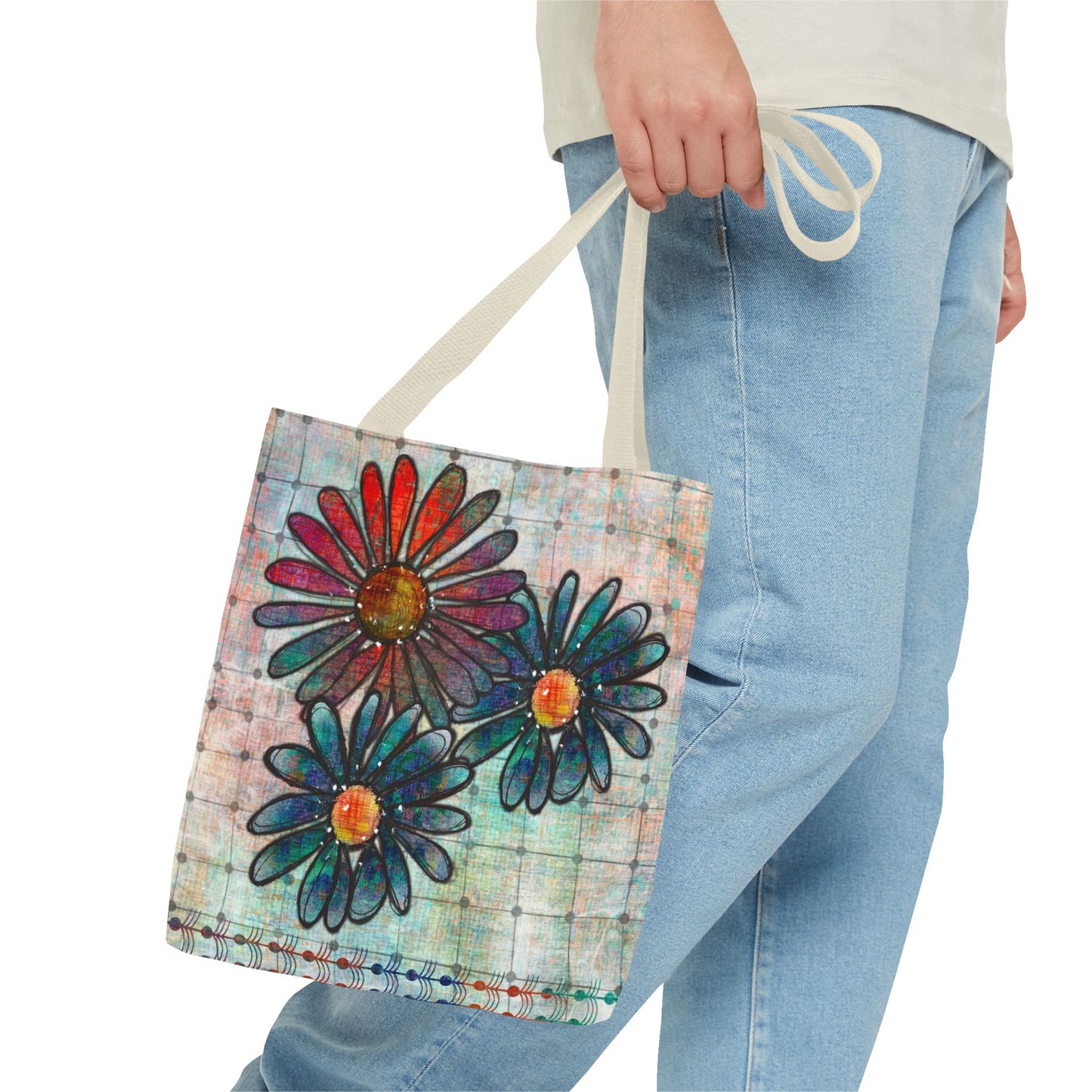 Grungy Flowers Tote Bag