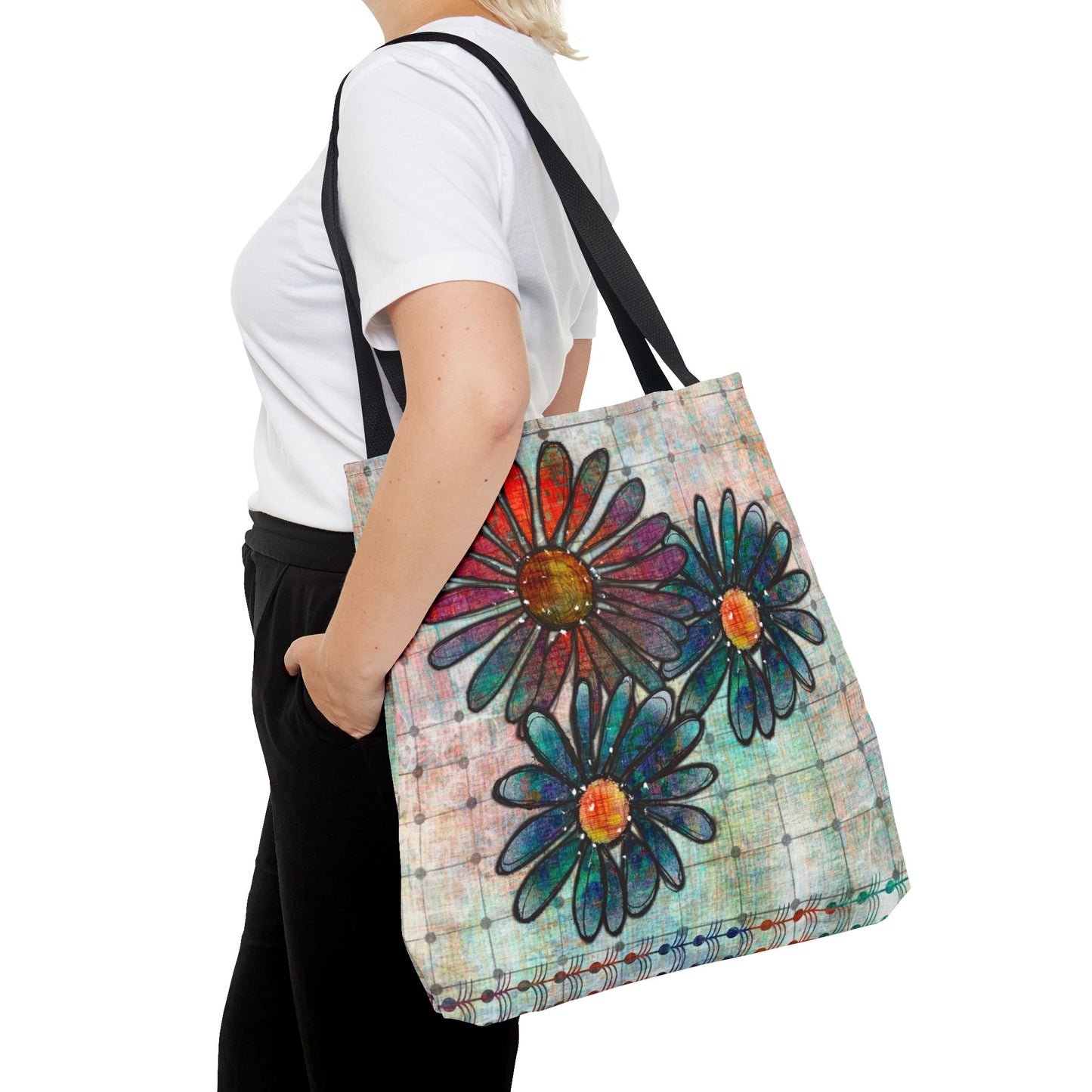 Grungy Flowers Tote Bag