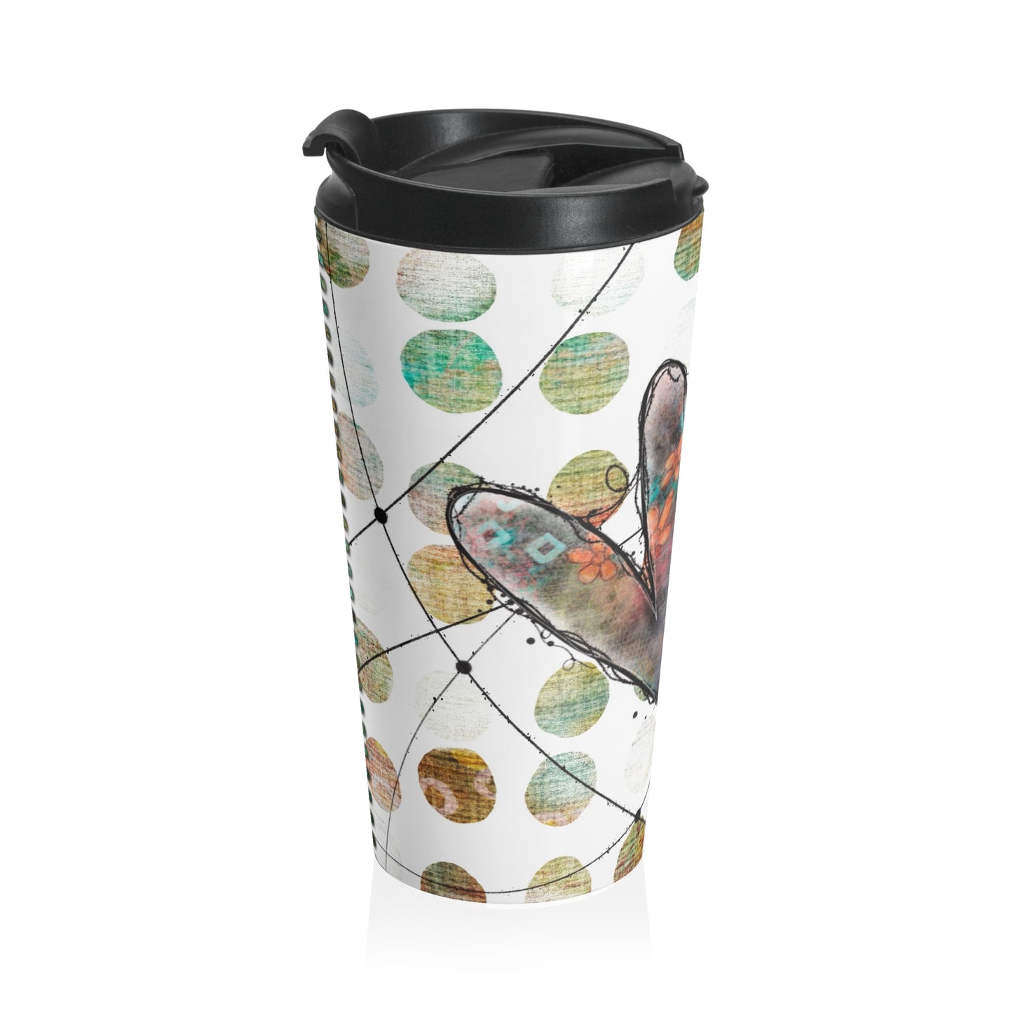 Joined Hearts Stainless Steel Travel Mug