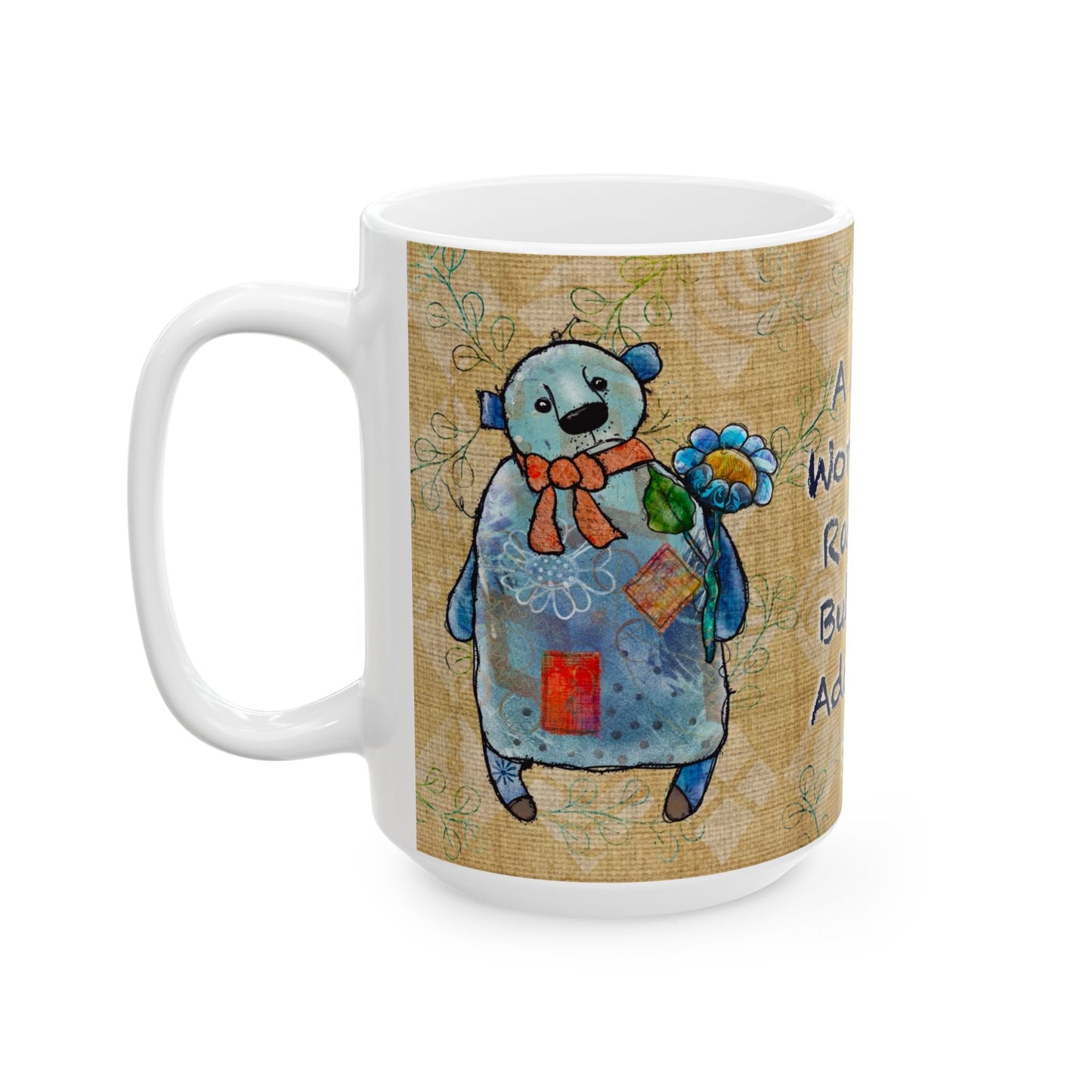 Blue Bear Ceramic Mug, 15oz