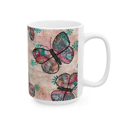 Urban Butterfly Ceramic Mug, 15oz