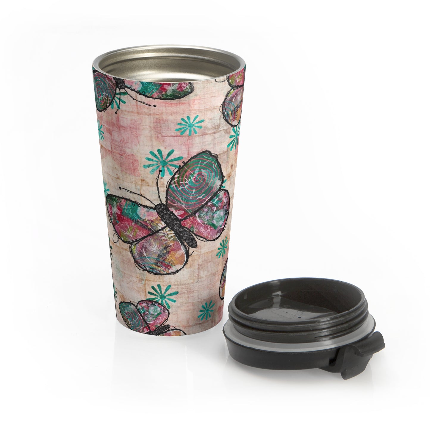 Urban Butterfly Stainless Steel Travel Mug