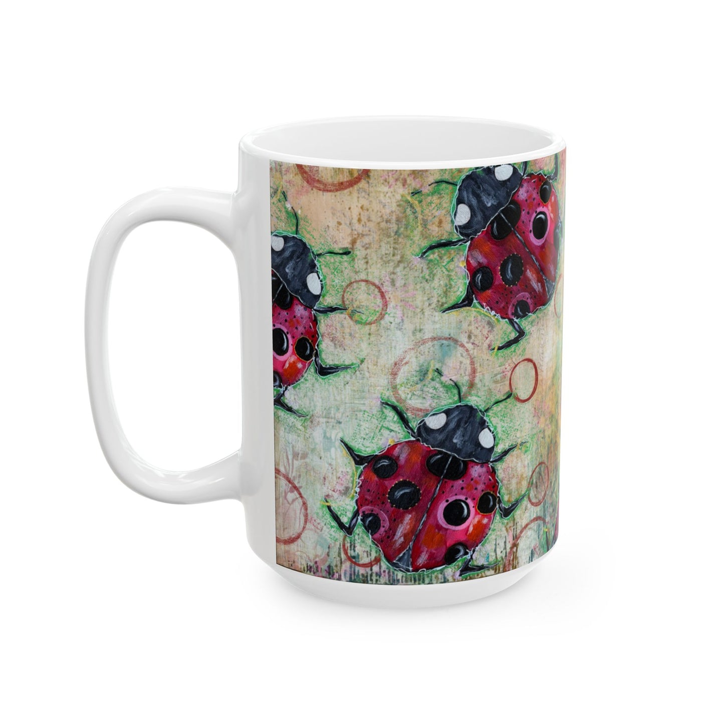 Ladybug Ceramic Mug, 15oz