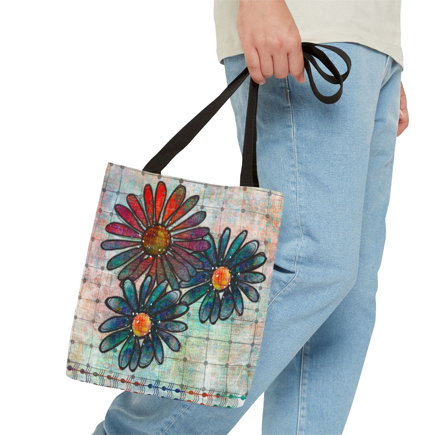 Grungy Flowers Tote Bag