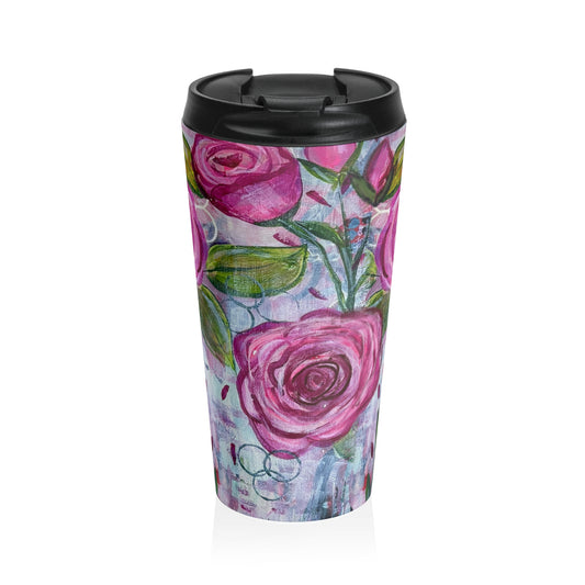 Abstract Roses Stainless Steel Travel Mug