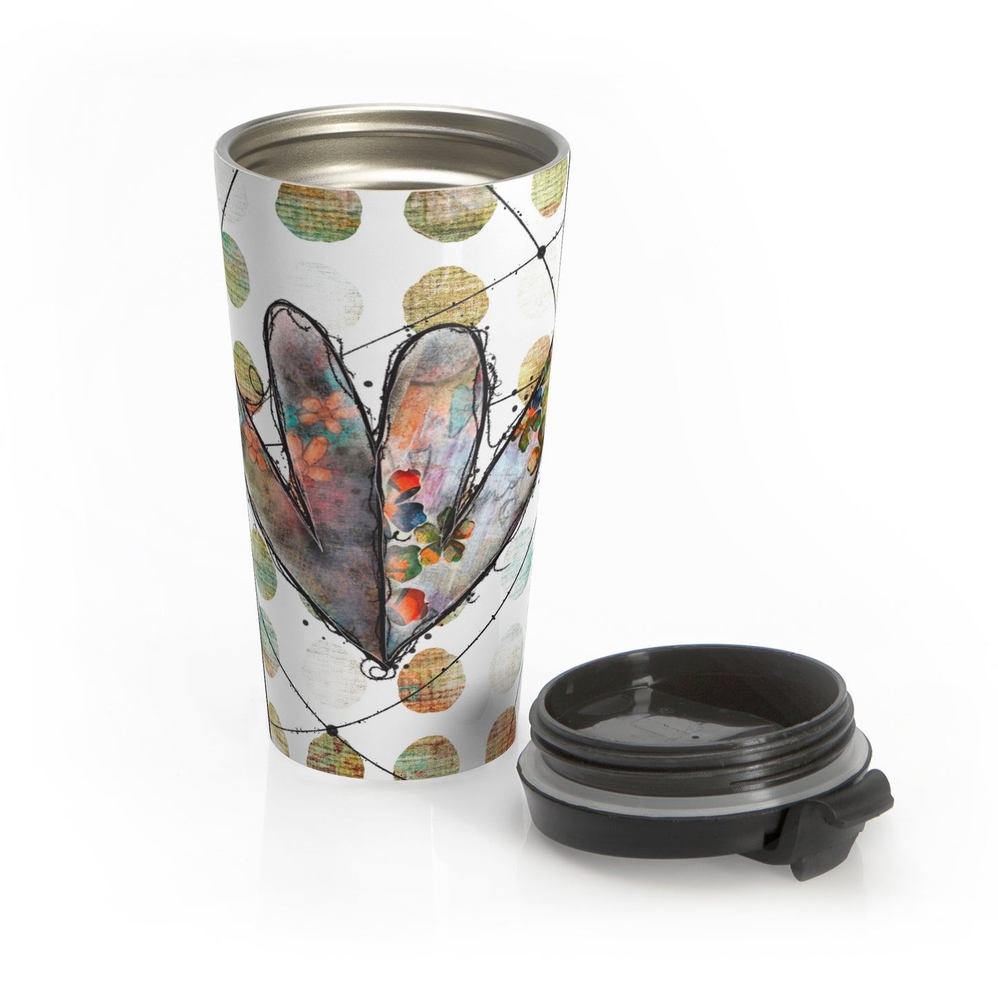 Joined Hearts Stainless Steel Travel Mug