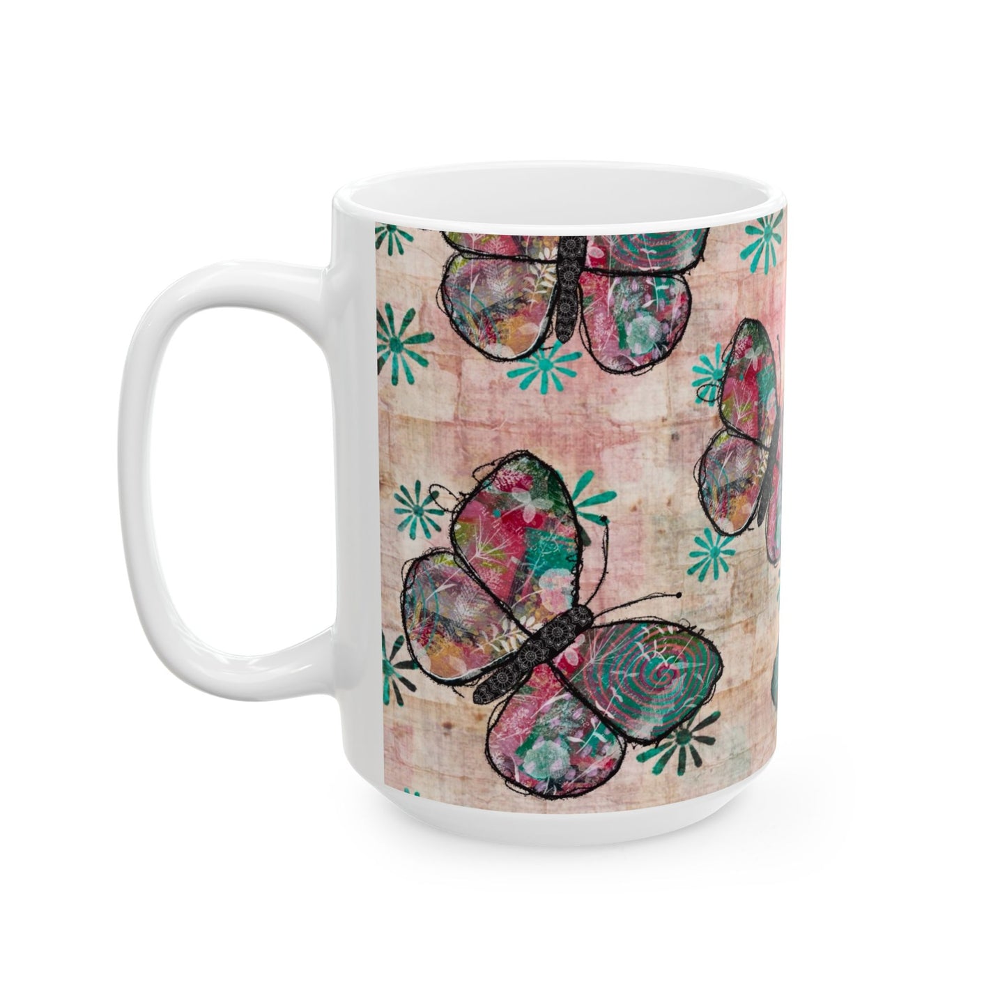 Urban Butterfly Ceramic Mug, 15oz