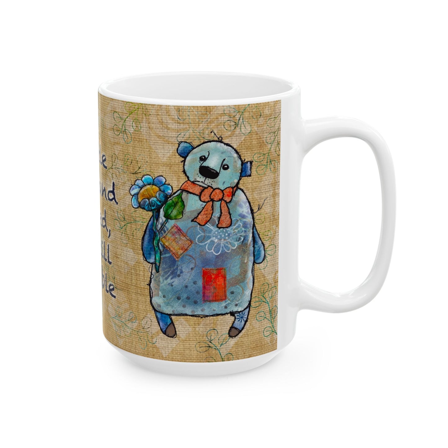 Blue Bear Ceramic Mug, 15oz