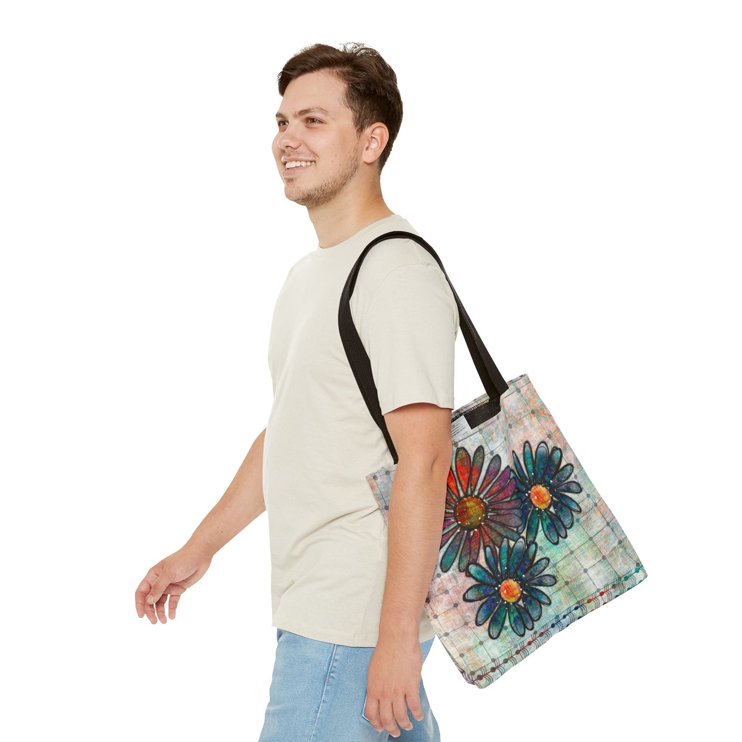 Grungy Flowers Tote Bag