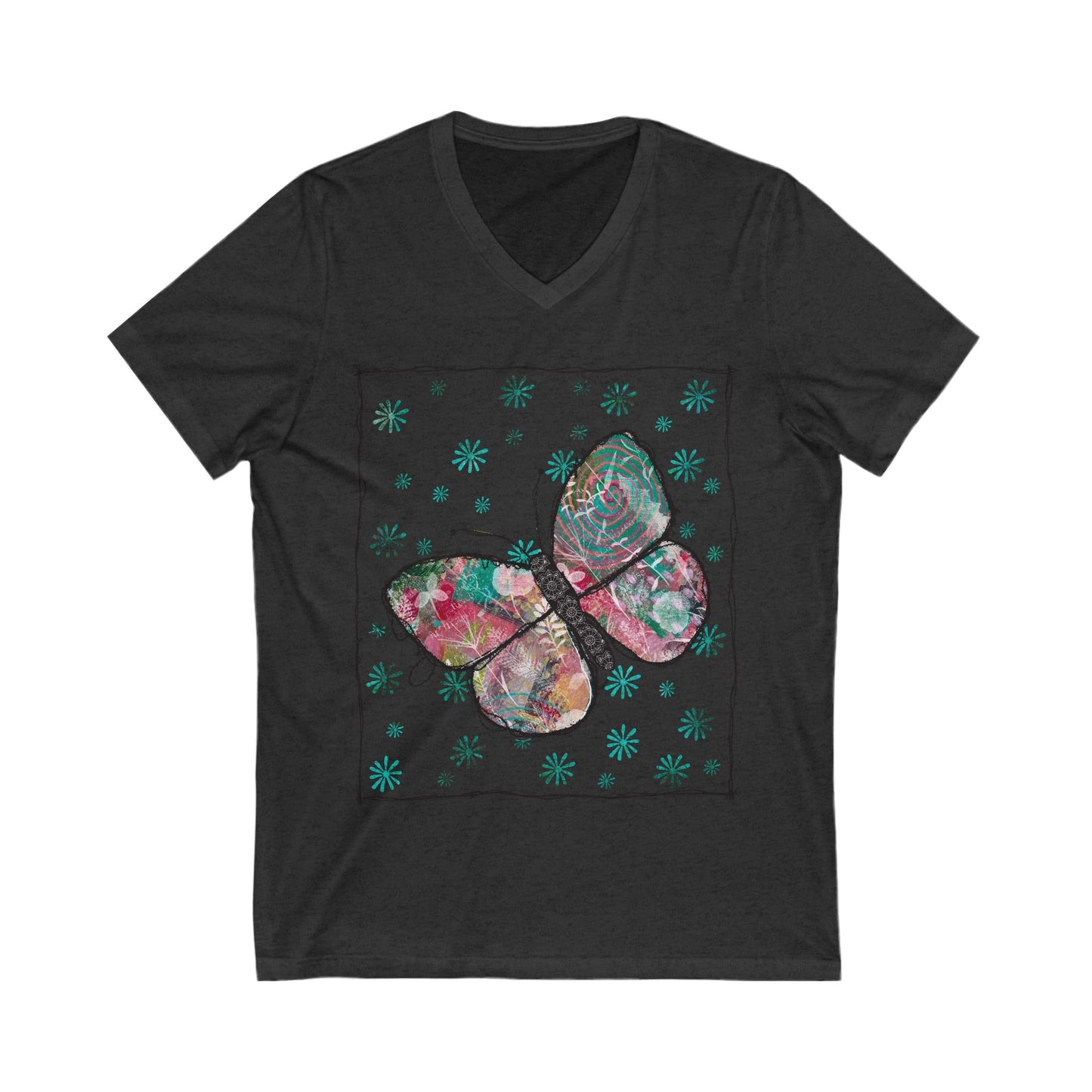 Urban Butterfly Jersey Short Sleeve V-Neck Tee