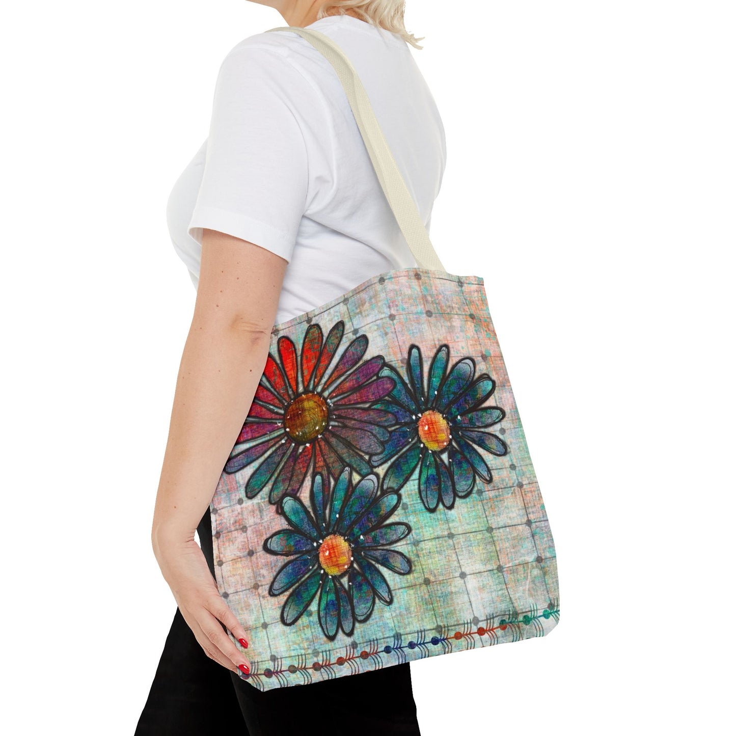 Grungy Flowers Tote Bag