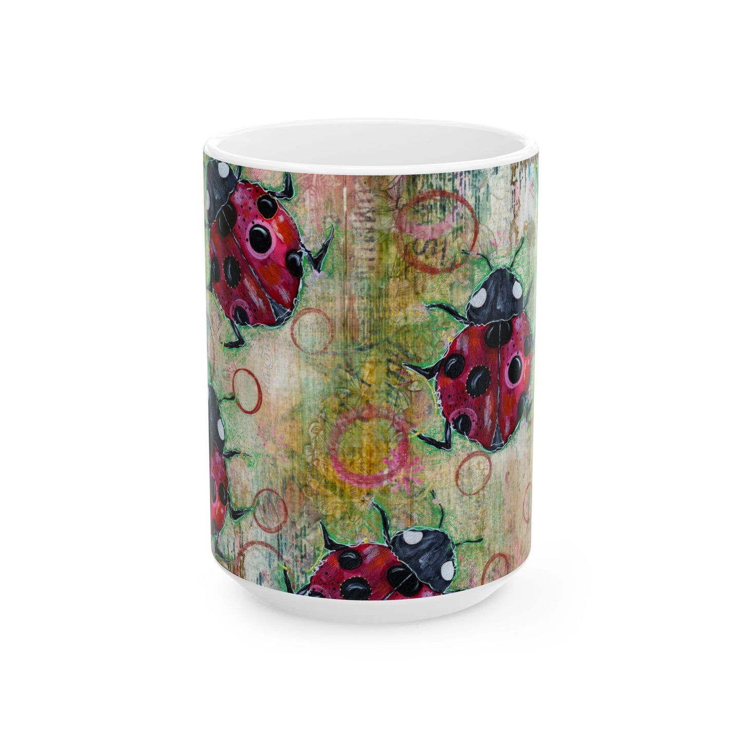 Ladybug Ceramic Mug, 15oz