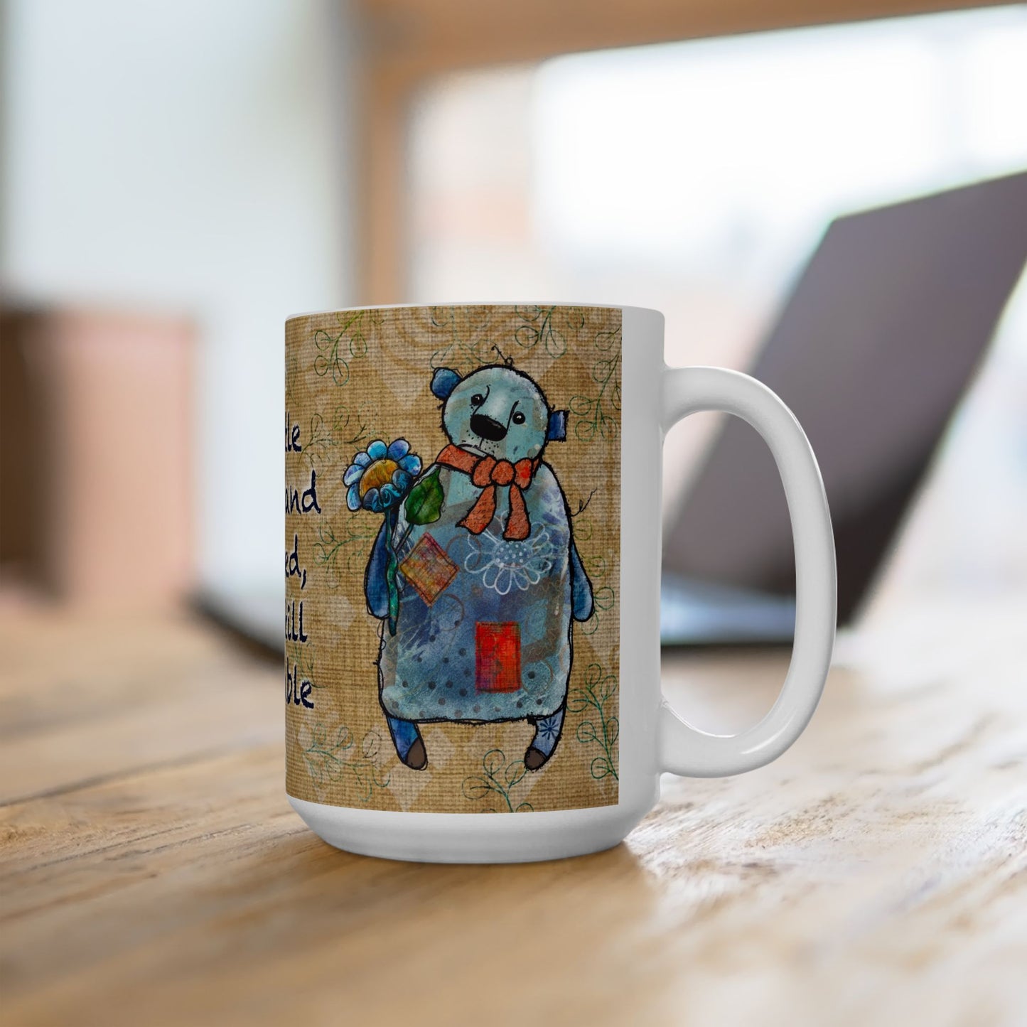 Blue Bear Ceramic Mug, 15oz