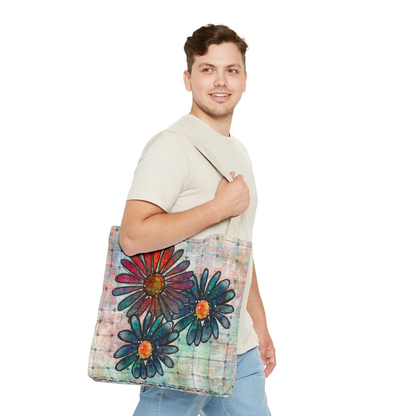 Grungy Flowers Tote Bag